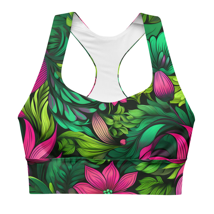 [Floral Bloom] Wild Flora Longline sports bra Sports Bra The Hyper Culture