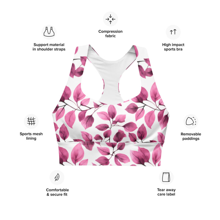 [Floral Bloom] Love Leaf Longline Sports Bra Sports Bra The Hyper Culture