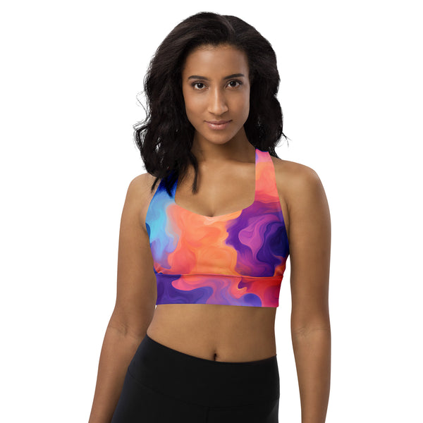 [Luxe Chic] Flamin Hot Longline Sports Bra Sports Bra The Hyper Culture