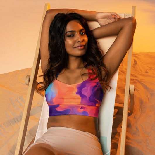[Luxe Chic] Flamin Hot Longline Sports Bra Sports Bra The Hyper Culture