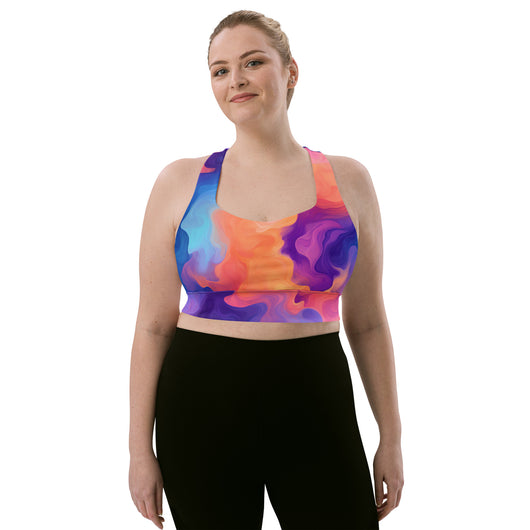 [Luxe Chic] Flamin Hot Longline Sports Bra Sports Bra The Hyper Culture