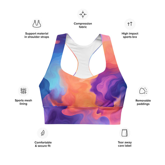 [Luxe Chic] Flamin Hot Longline Sports Bra Sports Bra The Hyper Culture