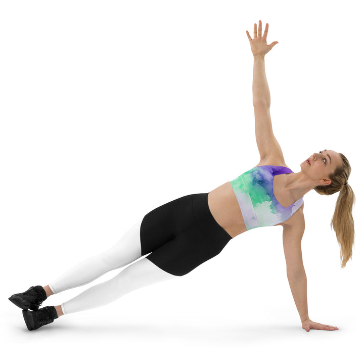 [Luxe Chic] Inky Spill Longline Sports Bra Sports Bra The Hyper Culture