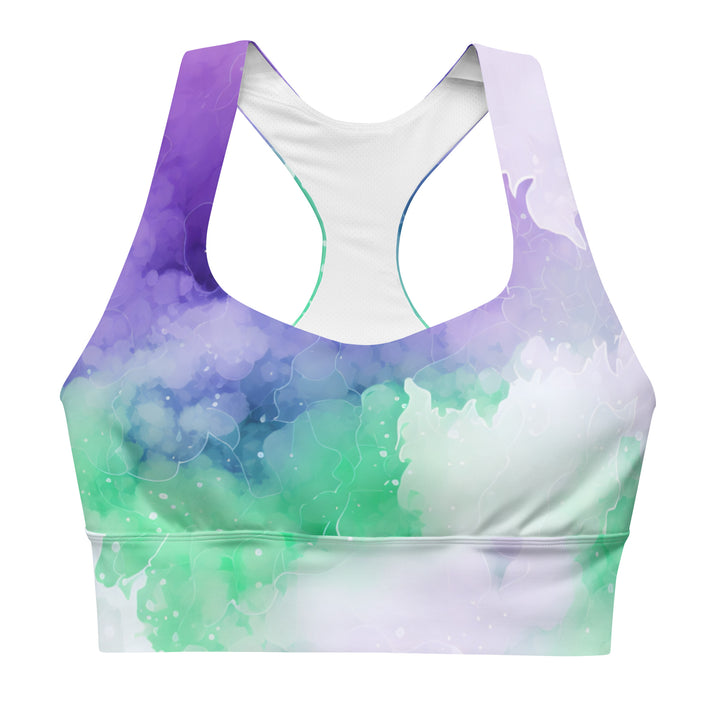 [Luxe Chic] Inky Spill Longline Sports Bra Sports Bra The Hyper Culture