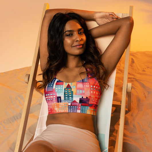 [Odyssey Chic] Talkin Cities Longline Sports Bra Sports Bra The Hyper Culture