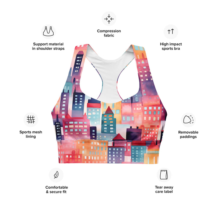[Odyssey Chic] Talkin Cities Longline Sports Bra Sports Bra The Hyper Culture