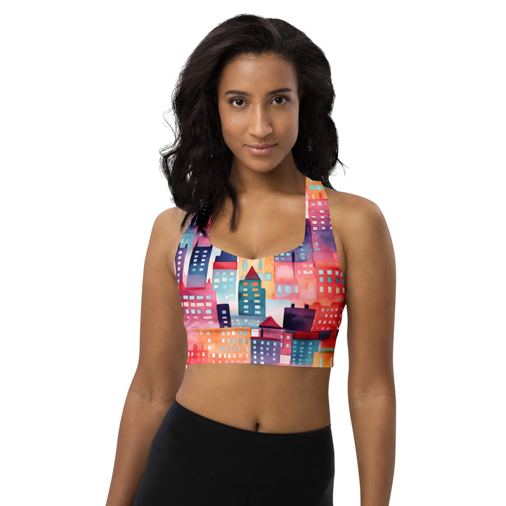 [Odyssey Chic] Talkin Cities Longline Sports Bra Sports Bra The Hyper Culture