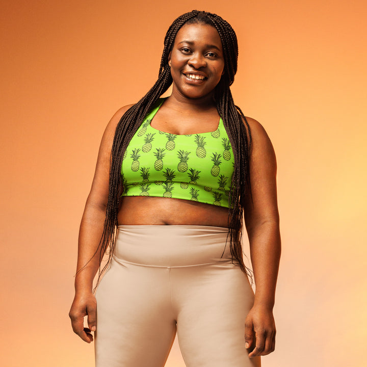[Fruitilicious] Greenanas Longline Sports Bra Sports Bra The Hyper Culture