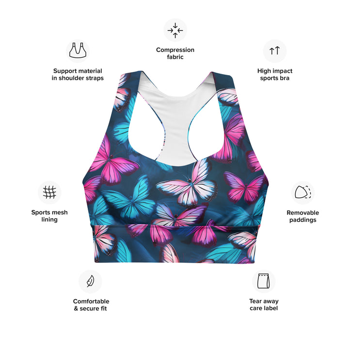 [Wild Side] Butterfly Effect Longline Sports Bra Sports Bra The Hyper Culture