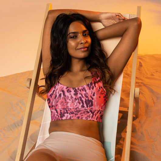 [Wild Side] Pinkie Spots Longline Sports Bra Sports Bra The Hyper Culture