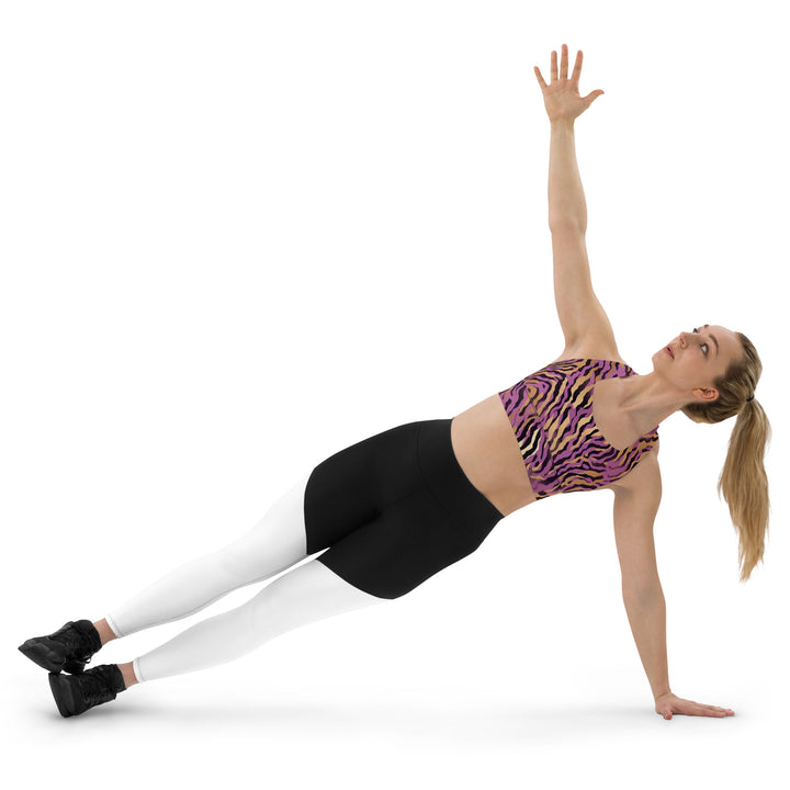[Wild Side] Purple Stripie Longline Sports Bra Sports Bra The Hyper Culture
