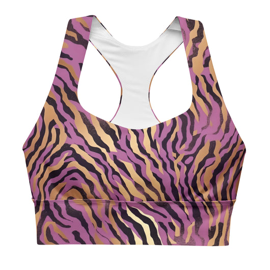 [Wild Side] Purple Stripie Longline Sports Bra Sports Bra The Hyper Culture