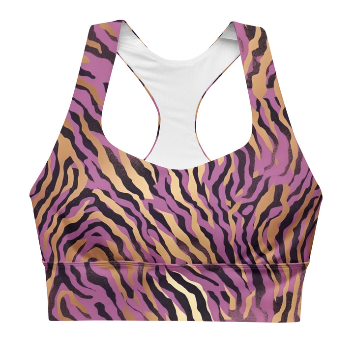 [Wild Side] Purple Stripie Longline Sports Bra Sports Bra The Hyper Culture