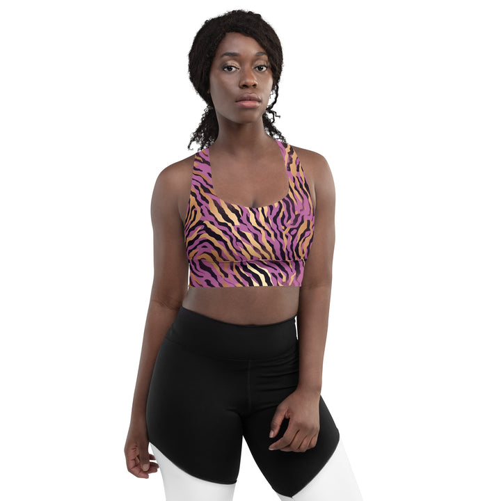 [Wild Side] Purple Stripie Longline Sports Bra Sports Bra The Hyper Culture