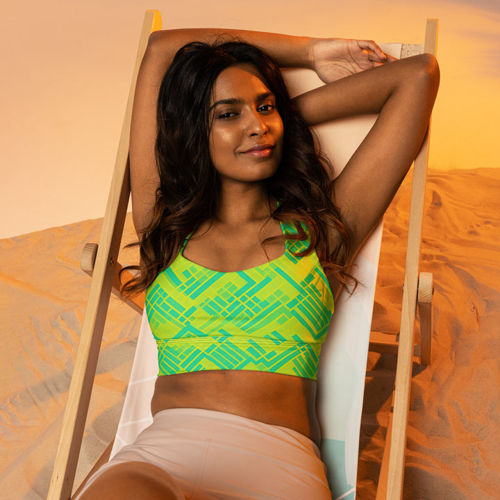 [GeoModa] Lemon Zest Longline Sports Bra Sports Bra The Hyper Culture