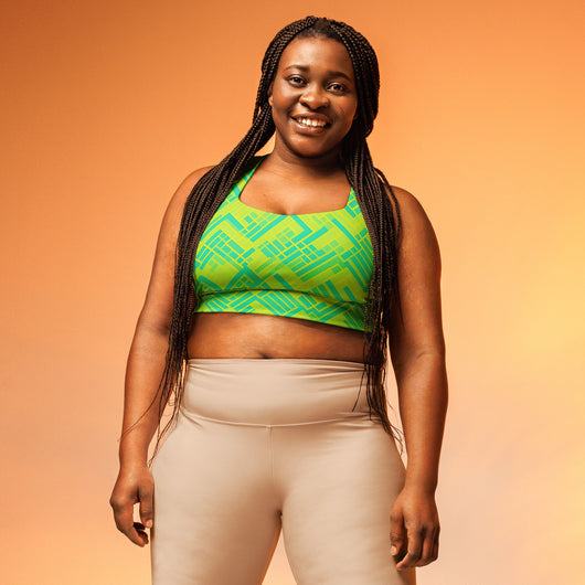 [GeoModa] Lemon Zest Longline Sports Bra Sports Bra The Hyper Culture