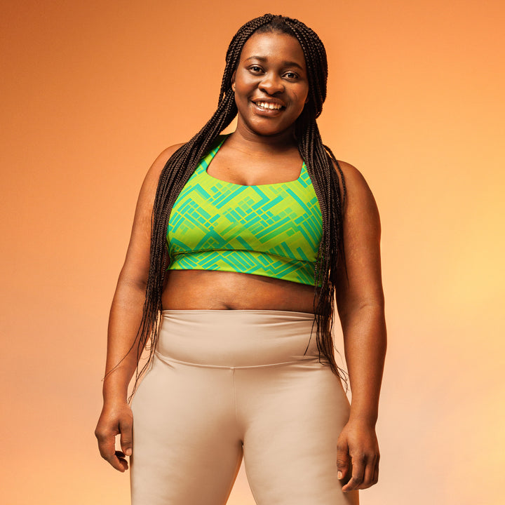 [GeoModa] Lemon Zest Longline Sports Bra Sports Bra The Hyper Culture