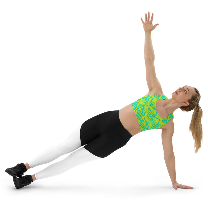 [GeoModa] Lemon Zest Longline Sports Bra Sports Bra The Hyper Culture