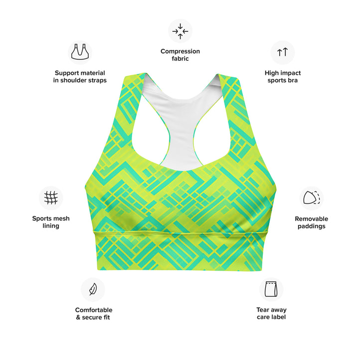 [GeoModa] Lemon Zest Longline Sports Bra Sports Bra The Hyper Culture