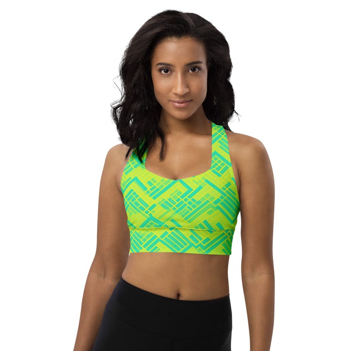 [GeoModa] Lemon Zest Longline Sports Bra Sports Bra The Hyper Culture