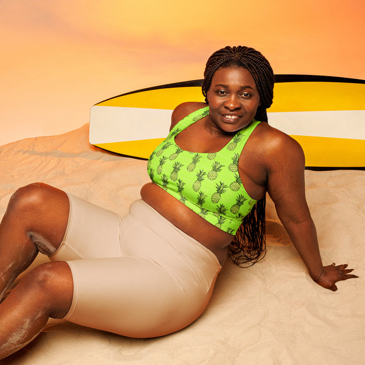 [Fruitilicious] Greenanas Longline Sports Bra Sports Bra The Hyper Culture