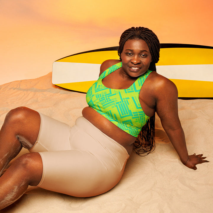 [GeoModa] Lemon Zest Longline Sports Bra Sports Bra The Hyper Culture