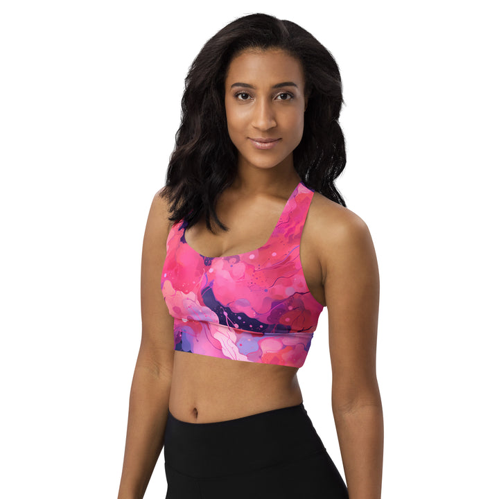 [Luxe Chic] Blush Galactic Longline Sports Bra Sports Bra The Hyper Culture