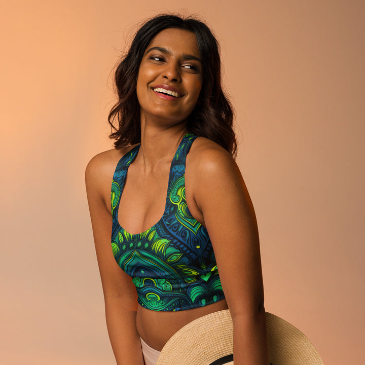 [Luxe Chic] Aqua Nouveau Longline sports bra Sports Bra The Hyper Culture