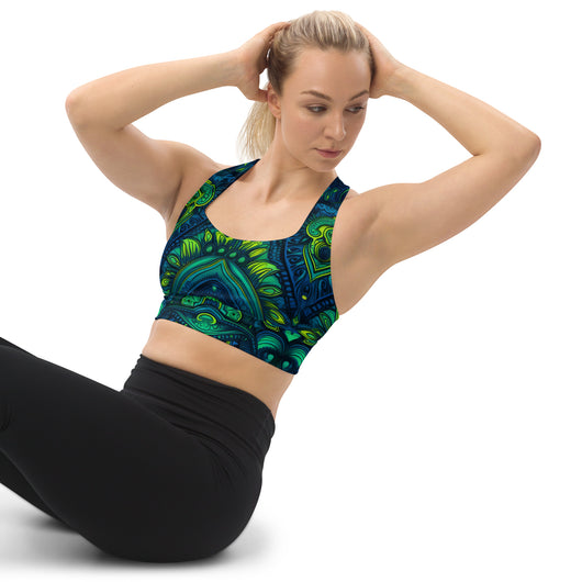 [Luxe Chic] Aqua Nouveau Longline sports bra Sports Bra The Hyper Culture