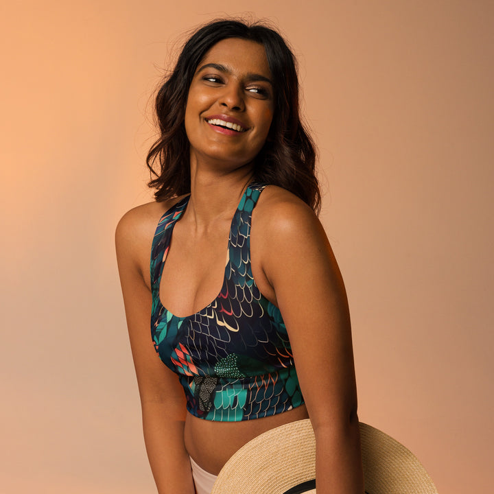 [Wild Side] Slick n Scale Longline sports bra Sports Bra The Hyper Culture