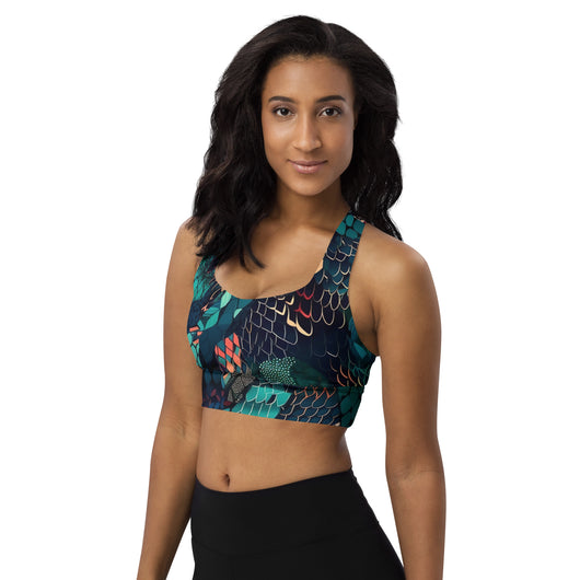 [Wild Side] Slick n Scale Longline sports bra Sports Bra The Hyper Culture