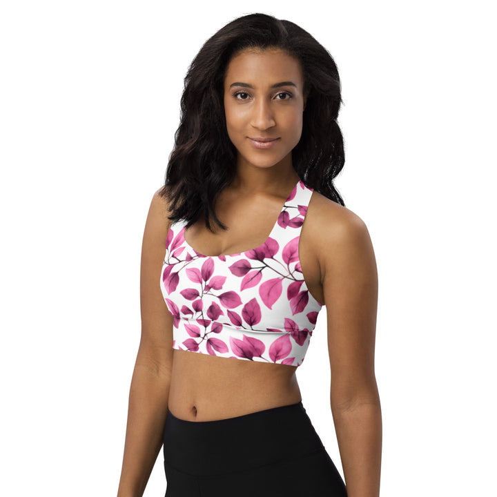 [Floral Bloom] Love Leaf Longline Sports Bra Sports Bra The Hyper Culture