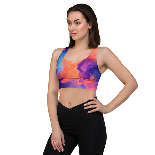 [Luxe Chic] Flamin Hot Longline Sports Bra Sports Bra The Hyper Culture