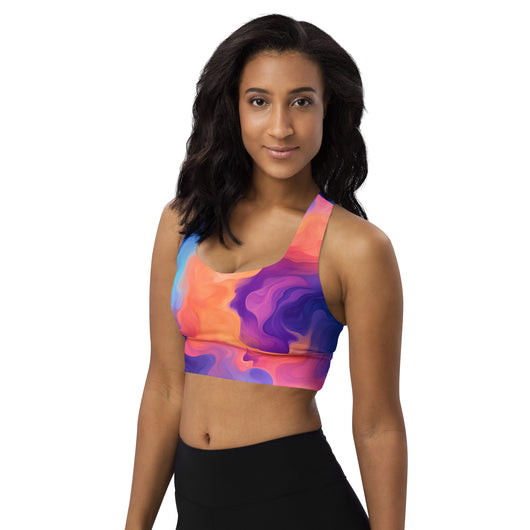 [Luxe Chic] Flamin Hot Longline Sports Bra Sports Bra The Hyper Culture