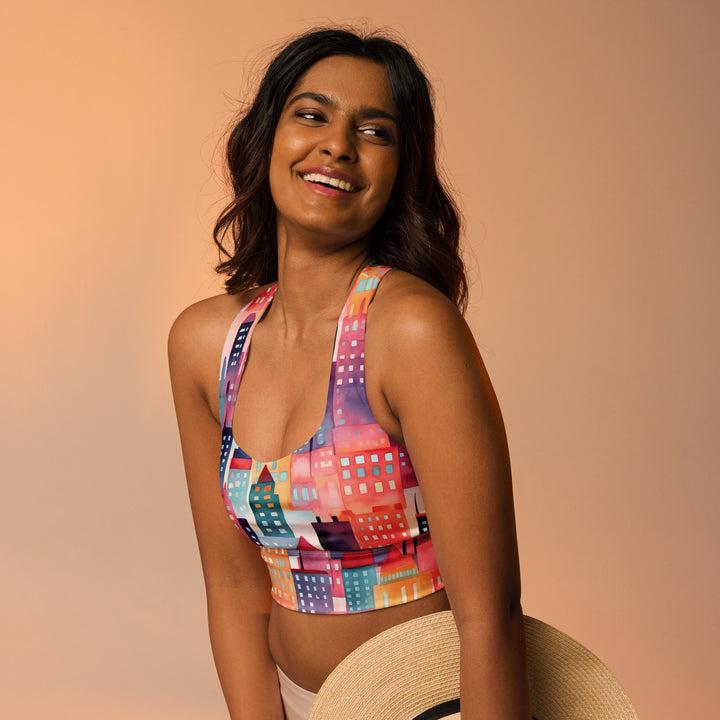 [Odyssey Chic] Talkin Cities Longline Sports Bra Sports Bra The Hyper Culture