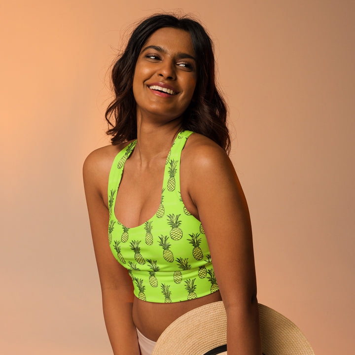 [Fruitilicious] Greenanas Longline Sports Bra Sports Bra The Hyper Culture