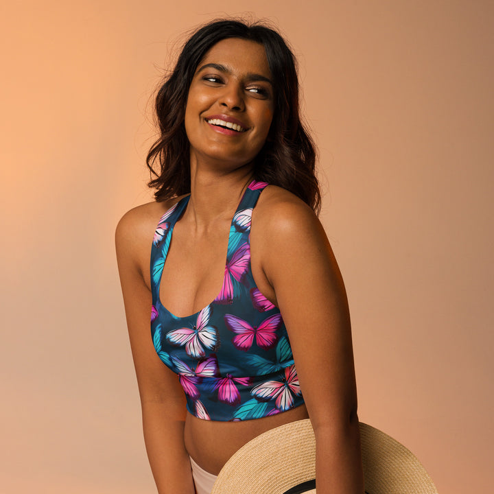 [Wild Side] Butterfly Effect Longline Sports Bra Sports Bra The Hyper Culture