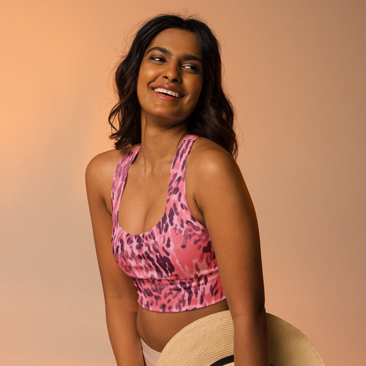 [Wild Side] Pinkie Spots Longline Sports Bra Sports Bra The Hyper Culture