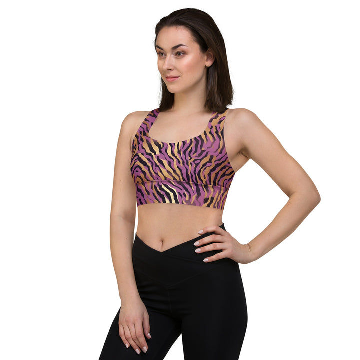 [Wild Side] Purple Stripie Longline Sports Bra Sports Bra The Hyper Culture