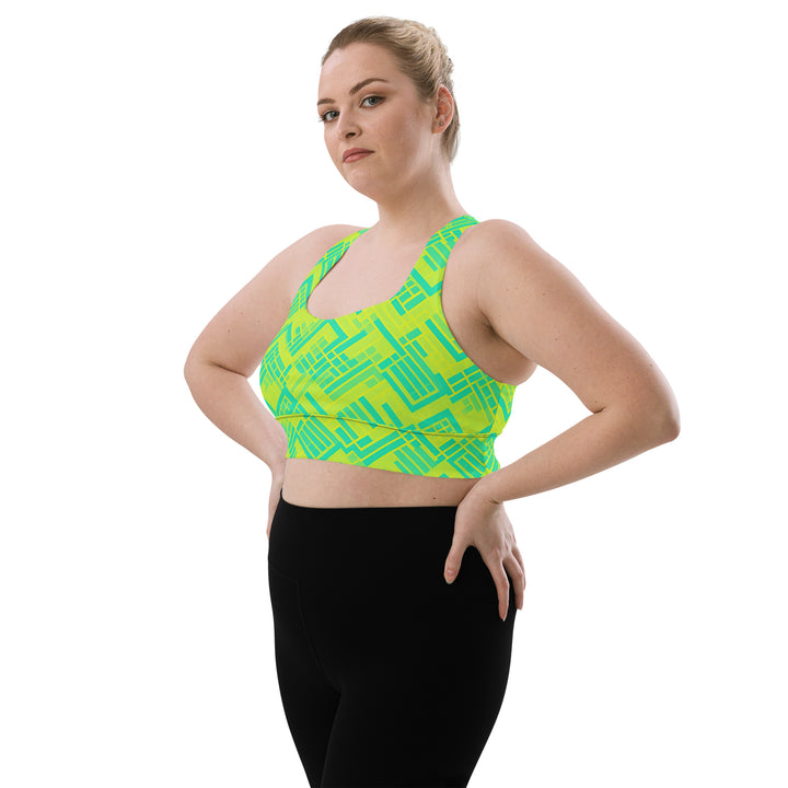 [GeoModa] Lemon Zest Longline Sports Bra Sports Bra The Hyper Culture