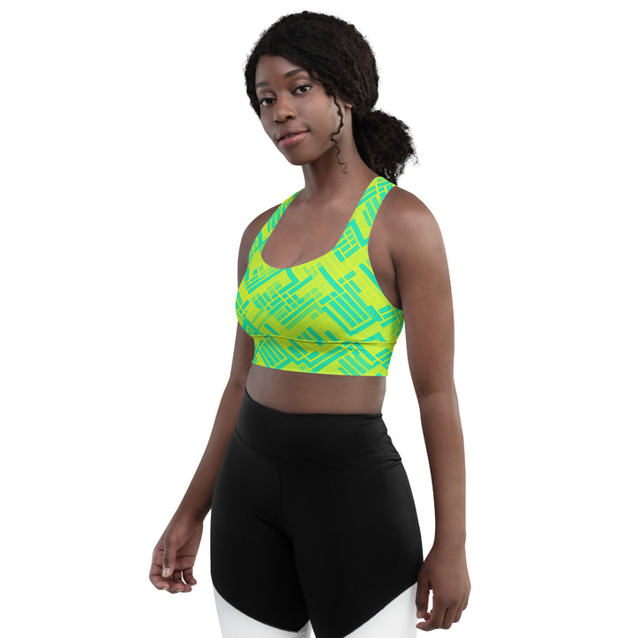 [GeoModa] Lemon Zest Longline Sports Bra Sports Bra The Hyper Culture