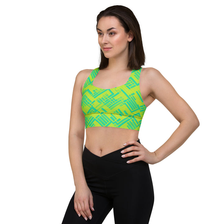 [GeoModa] Lemon Zest Longline Sports Bra Sports Bra The Hyper Culture