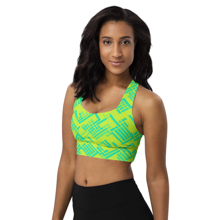 [GeoModa] Lemon Zest Longline Sports Bra Sports Bra The Hyper Culture