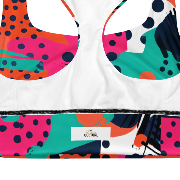 [GeoModa] Digital Chaos Longline Sports Bra Sports Bra The Hyper Culture