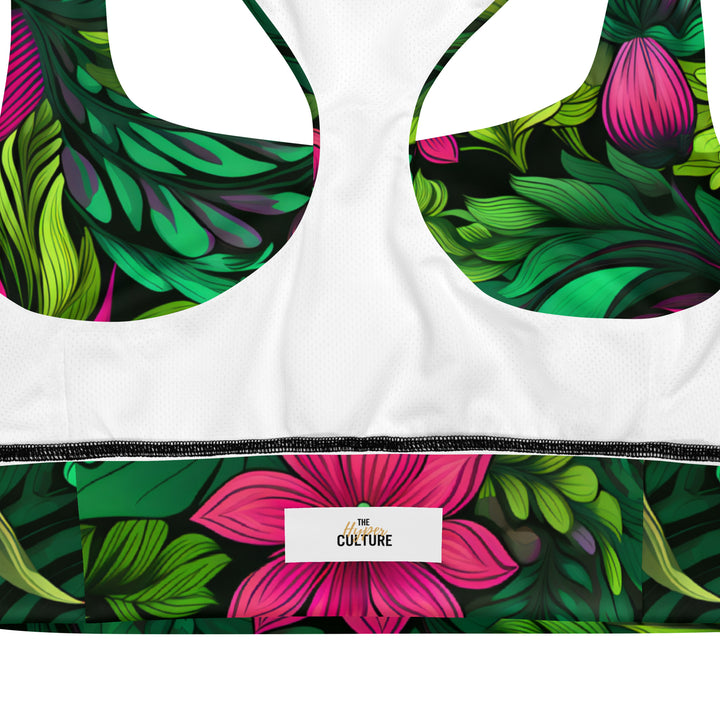 [Floral Bloom] Wild Flora Longline sports bra Sports Bra The Hyper Culture