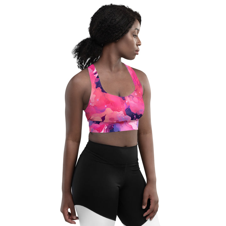 [Luxe Chic] Blush Galactic Longline Sports Bra Sports Bra The Hyper Culture