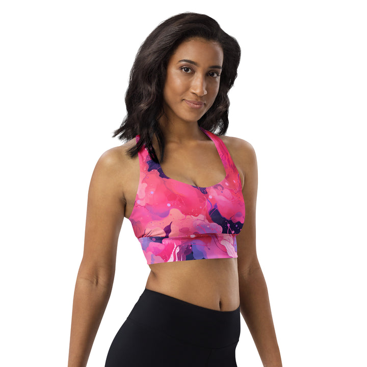 [Luxe Chic] Blush Galactic Longline Sports Bra Sports Bra The Hyper Culture