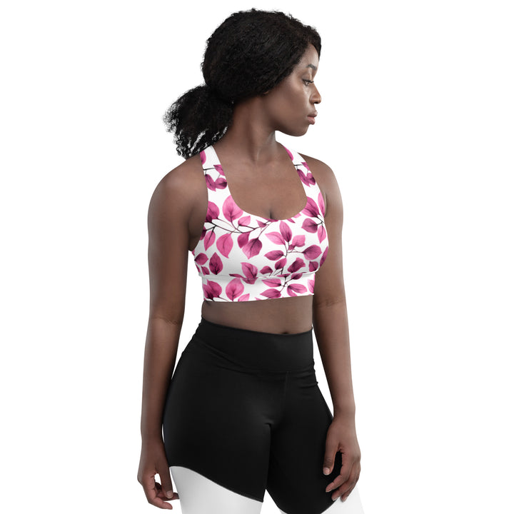 [Floral Bloom] Love Leaf Longline Sports Bra Sports Bra The Hyper Culture