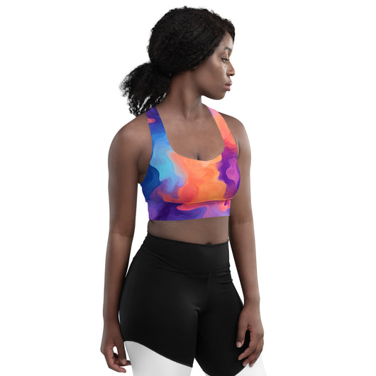 [Luxe Chic] Flamin Hot Longline Sports Bra Sports Bra The Hyper Culture