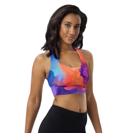 [Luxe Chic] Flamin Hot Longline Sports Bra Sports Bra The Hyper Culture